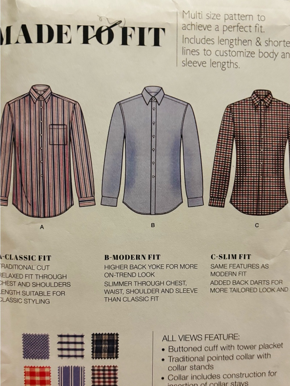 Simplicity 8753  Long Mens Shirts Made to Fit Sizes Chest 44-53 Uncut